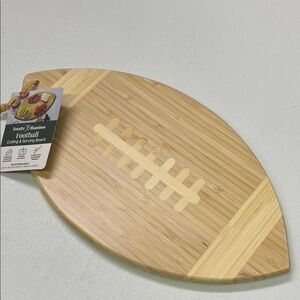 Totally Bamboo Football-Shaped Bamboo Cutting & Serving Board - Natural